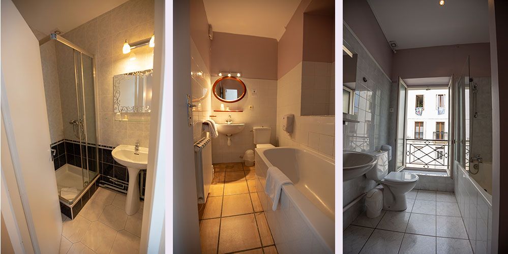 Private bathroom in all rooms at Hotel Republique in Dijon